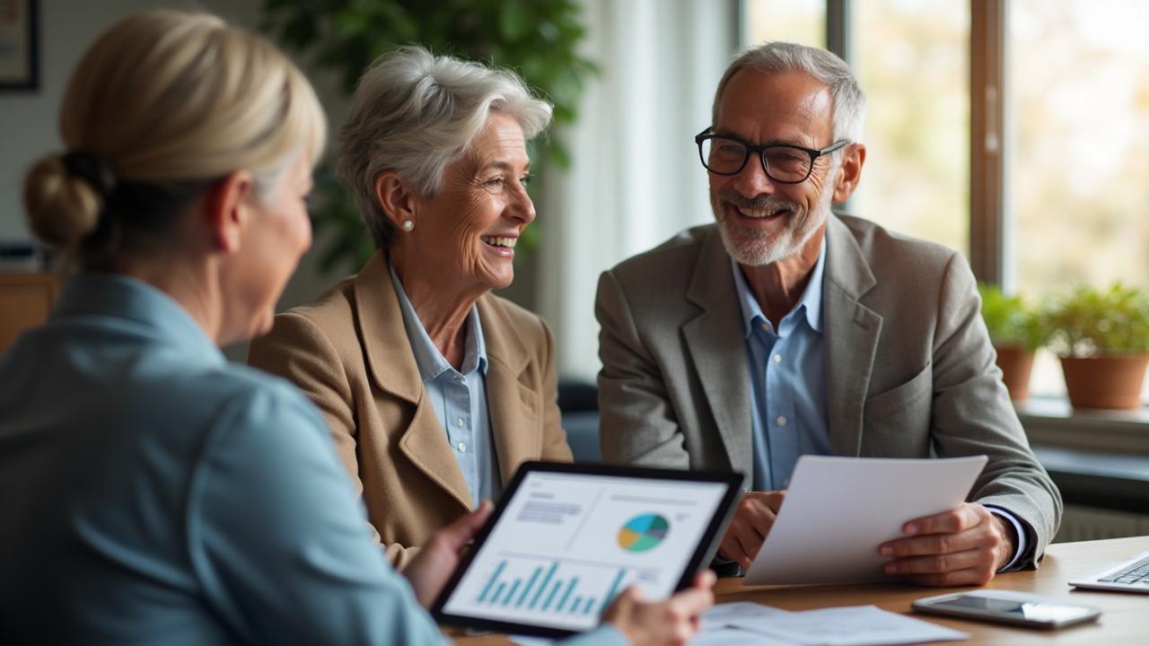 Financial advisor meeting with clients